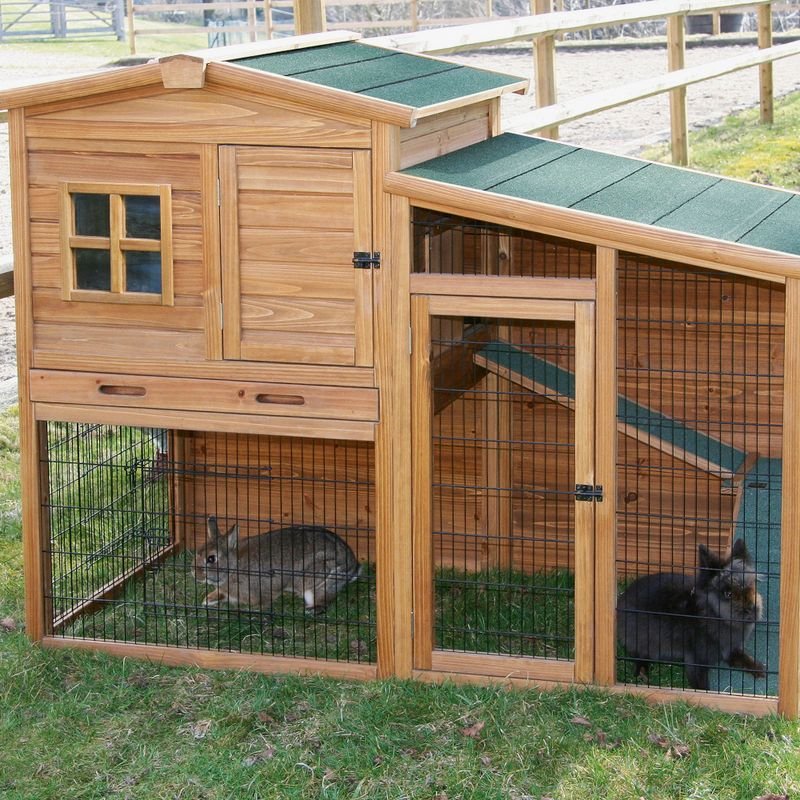 Kerbl Pet Small Animal Hutch Fortuna Incl. Outdoor Enclosure - Image 3